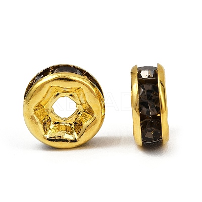 Brass Rhinestone Spacer Beads RB-A014-Z6mm-12G-1