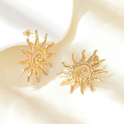 304 Stainless Steel Stud Earrings for Women EJEW-B121-01G-02-1