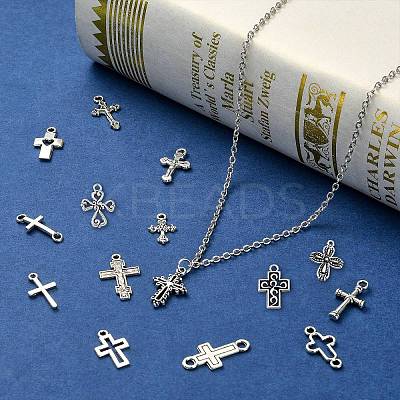 150Pcs 15 Styles Tibetan Style Alloy Pendants TIBEP-CJ0002-22-1