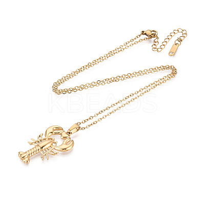 304 Stainless Steel Pendant Necklaces NJEW-T018-32G-1