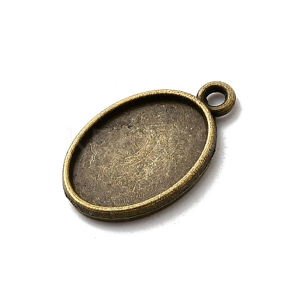 Oval Alloy Pendant Cabochon Settings PALLOY-N0088-15AB-NF-1