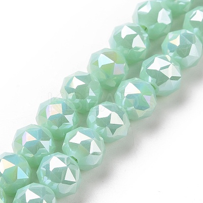 Electroplate Opaque Glass Beads Strands EGLA-H101-01-1