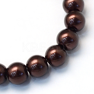 Baking Paint Pearlized Glass Pearl Round Bead Strands HY-Q003-4mm-40-1
