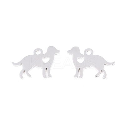 Non-Tarnish 304 Stainless Steel Puppy Silhouette Charms LS-STAS-Q201-T086-1