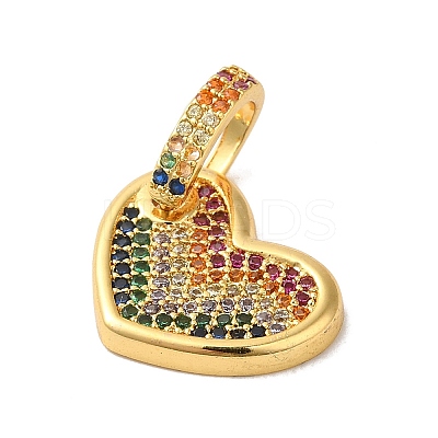 Rack Plating Brass Micro Pave Cubic Zirconia Pendants KK-K377-75G-1