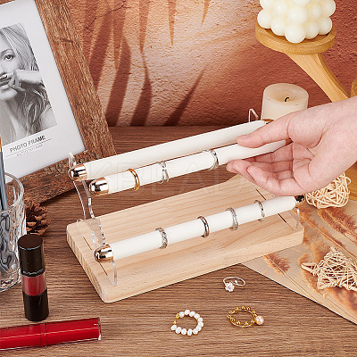 Wood & Acrylic Ring Display Risers RDIS-WH0001-30-1