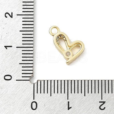 Brass Micro Pave Clear Cubic Zirconia Charms KK-B130-02G-04-1