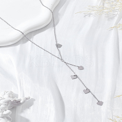 1Pc Stainless Steel Heart Bid Necklaces for Women NJEW-LP0003-22A-1