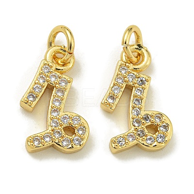 Rack Plating Brass Micro Pave Cubic Zirconia Pendants KK-K386-02L-G-1