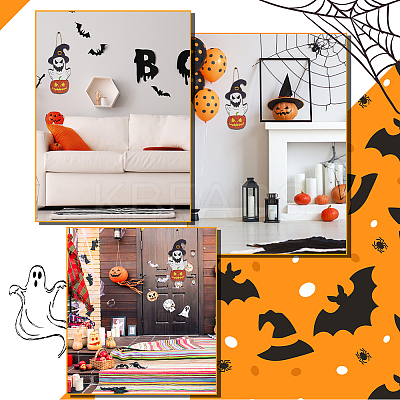 Halloween Theme Wood Pendant Decorations HJEW-WH0043-56-1