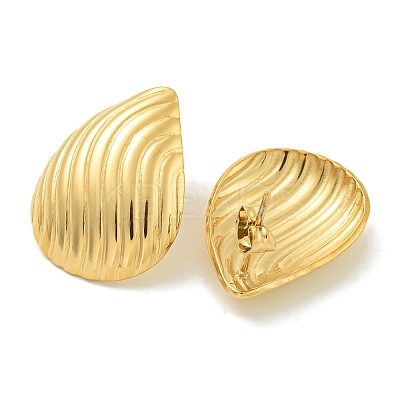 Ion Plating(IP) 304 Stainless Steel Studs Earrings EJEW-G400-33G-1