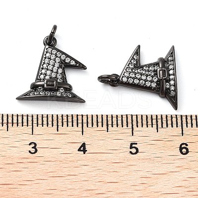 Rack Plating Brass Micro Pave Clear Grade AAA Cubic Zirconia Pendants KK-M280-06B-1