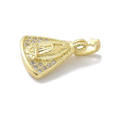 Brass Micro Pave Clear Cubic Zirconia Pendants KK-M300-12G-01-1