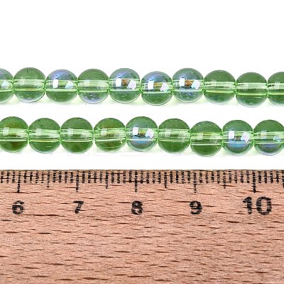 Transparent Electroplate Glass Beads Strands EGLA-Q132-6MM-01A-20-1