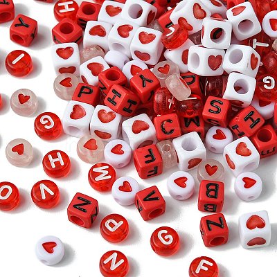 200Pcs Mixed Style and Shapes Acrylic Beads OACR-FS0001-68D-1