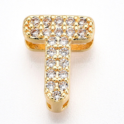 Brass Micro Pave Cubic Zirconia Charms KK-N254-217G-T-1