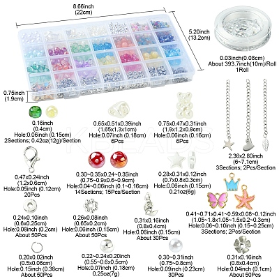 DIY Alloy Enamel & Glass & CCB Plastic Bracelets Jewelry Making Kits DIY-FS0007-50-1
