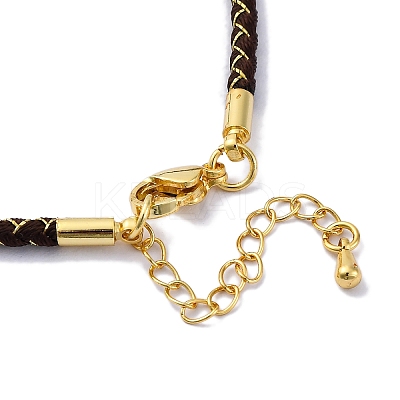 Polyester Cord Braided Bracelet Makings MAK-Z003-01G-30-1
