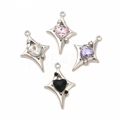 Rack Plating Alloy with Glass Pendants FIND-G051-03P-1