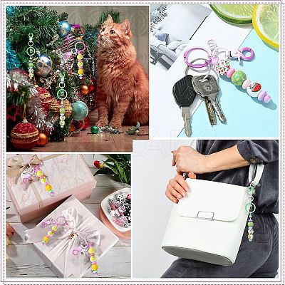 11Pcs 11 Colors Gradient Color Alloy Beadable Bar Keychain for DIY Crafts Jewelry Making KEYC-CJ0001-10-1