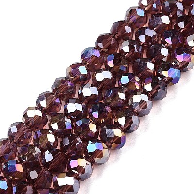 Electroplate Glass Beads Strands EGLA-A044-T6mm-B13-1