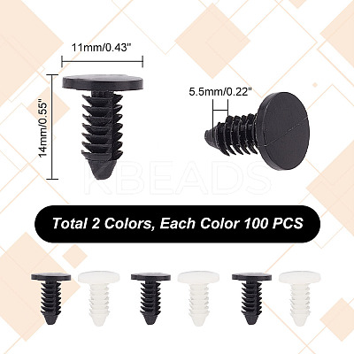 200Pcs 2 Colors Resin Gauge Rivets FIND-NB0003-74-1