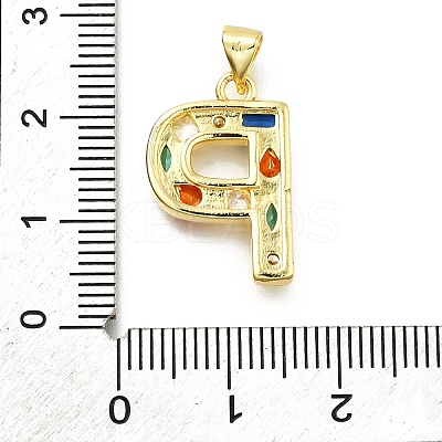 Brass Micro Pave Clear Cubic Zirconia Pendants KK-G521-01G-P-01-1