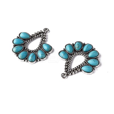 Synthetic Turquoise Pendants X-PALLOY-N157-036-1