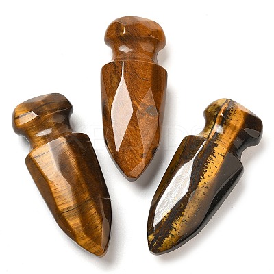 Natural Tiger Eye Craved Sword Model Ornament DJEW-C019-02A-1