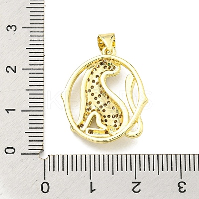 Brass Micro Pave Cubic Zirconia Pendants KK-K354-16F-G-1