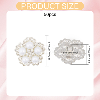 50Pcs Alloy & Resin & Rhinestone Shank Buttons DIY-CA0006-95-1