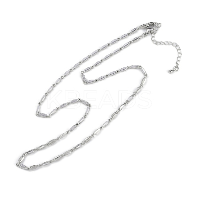 Rack Plating Brass Oval Link Chain Necklaces for Women NJEW-K382-16B-P-1