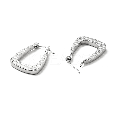 Non-Tarnish 304 Stainless Steel Trapezoid Hoop Earrings for Women EJEW-A076-07P-1