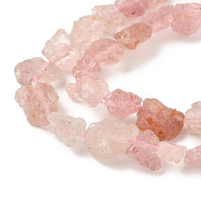 Raw Rough Natural Strawberry Quartz Beads Strands G-M453-C07-1