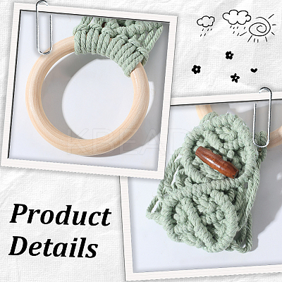 3Pcs 3 Colors Cotton Thread Weave Towel Rack AJEW-GF0011-75-1