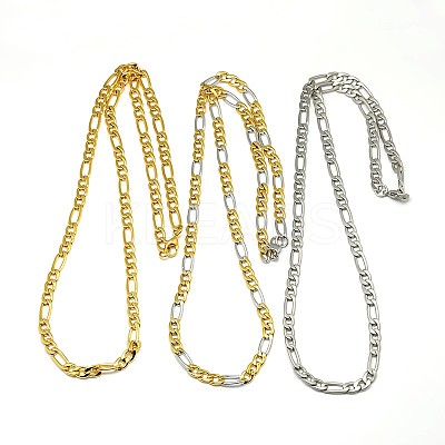 304 Stainless Steel Figaro Chain Necklace Making STAS-A028-N021-1