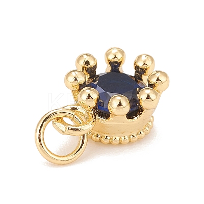 Brass Inlaid Clear Cubic Zirconia Charms KK-A161-34G-D-1