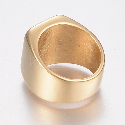 304 Stainless Steel Signet Band Rings for Men RJEW-G091-16-G-1