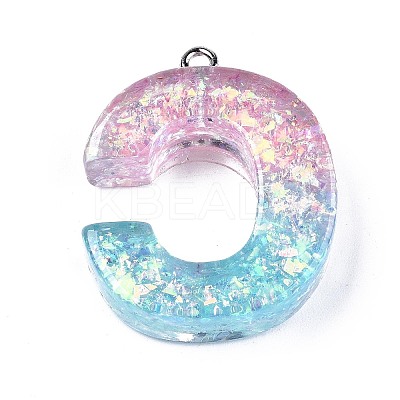 Transparent Epoxy Resin Pendants CRES-S364-002C-1