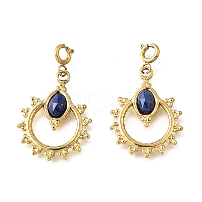 Ring and Oval 304 Stainless Steel Pendant Decorations STAS-H202-27G-1