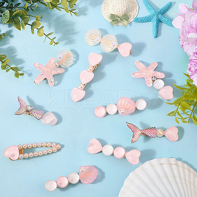 2 Bags 2 Styles Resin & Alloy Alligator Hair Clips AJEW-CY0001-39A-1