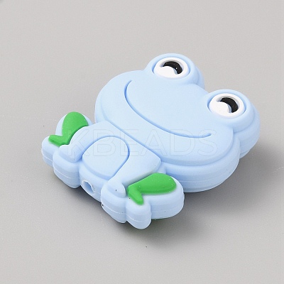 Frog Food Grade Eco-Friendly Silicone Focal Beads SIL-WH0006-29D-1