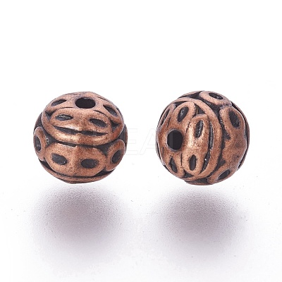 Tibetan Style Zinc Alloy Beads X-PALLOY-L230-01R-RS-1