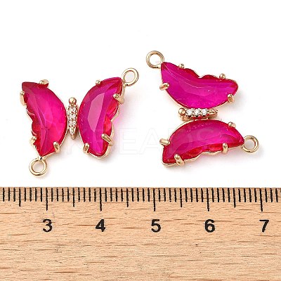 Brass Pave Faceted Glass Connector Charms X-FIND-Z020-04T-1