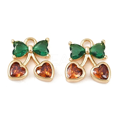 Brass Micro Pave Cubic Zirconia Charms KK-F906-11G-01-1