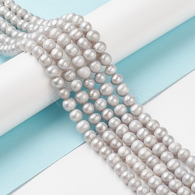 Potato Electroplated Natural Cultured Freshwater Pearl Beads Strands PEAR-TAC0002-01A-1