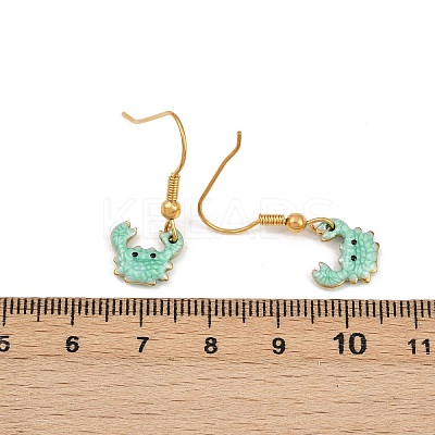 Ocean Series 304 Stainless Steel Enamel Dangle Earrings EJEW-K017-01F-G-1