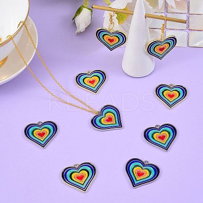 10Pcs 2 Colors Alloy Enamel Pendants ENAM-SZ0001-58-1