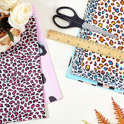 Printed Leopard Print Pattern Fabric AJEW-FG0001-16-1