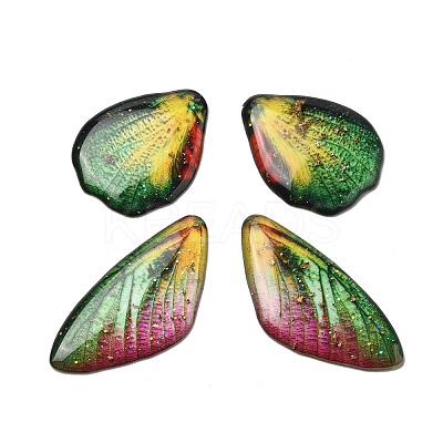 4Pcs Transparent Epoxy Resin Butterfly Wings Pendants RESI-C057-05A-1